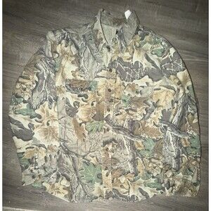 Vintage Galyan’s Camoflauge Button Up Shirt Xtra Large Hunting Outdoors
